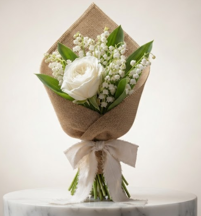 Bouquet Muguet & Roses Blanches